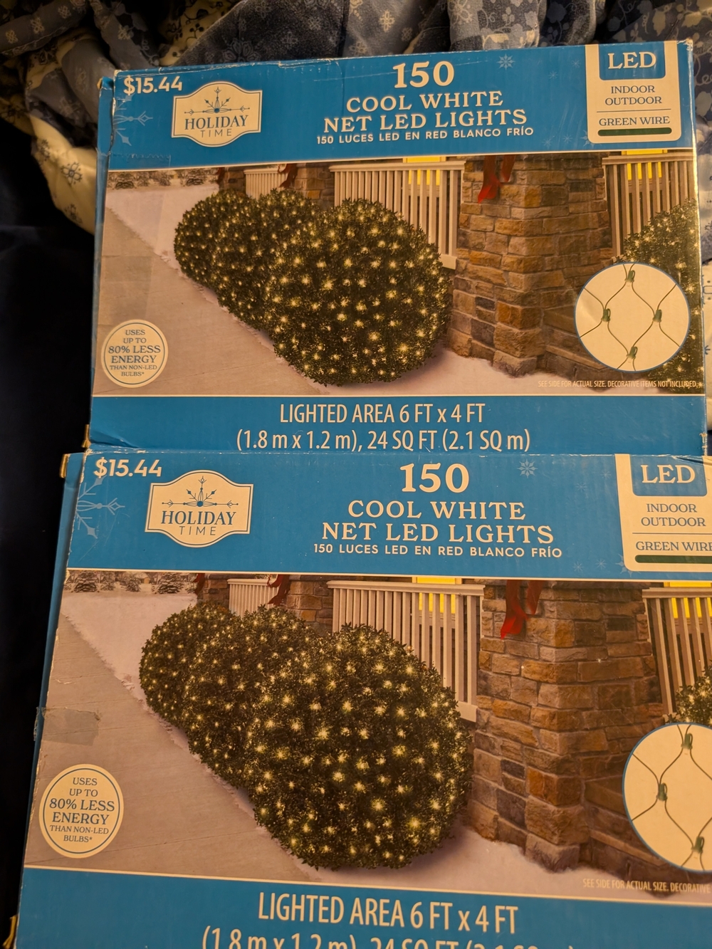 Holiday Time 150 Cool White Net LED Lights 6x4 ft GreenWire In/outdoor Christmas